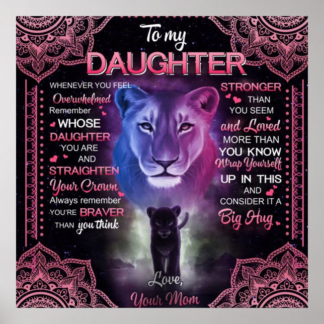 Personalized To My Daughter Blanket, Poster (Front)