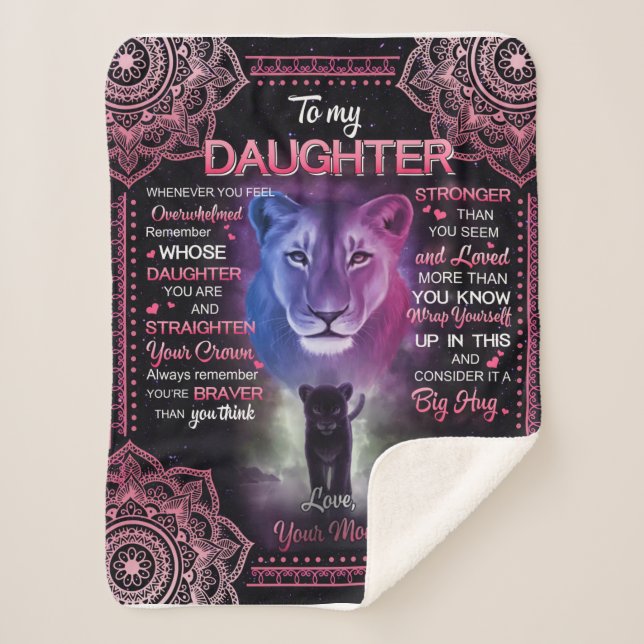 Personalized To My Daughter Blanket, Sherpa Blanket (Front)