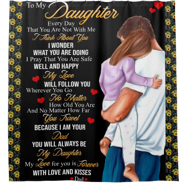 Personalized To My Daughter Blanket, Shower Curtain (Front)
