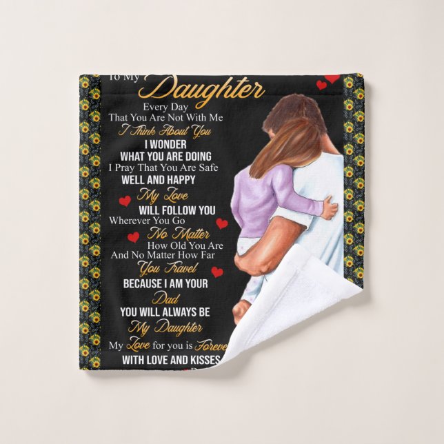 Personalized To My Daughter Blanket, Wash Cloth (Wash Cloth)