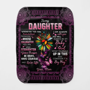 Personalized To My Daughter Butterfly Blanket, Baby Burp Cloth