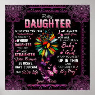Personalized To My Daughter Butterfly Blanket, Poster