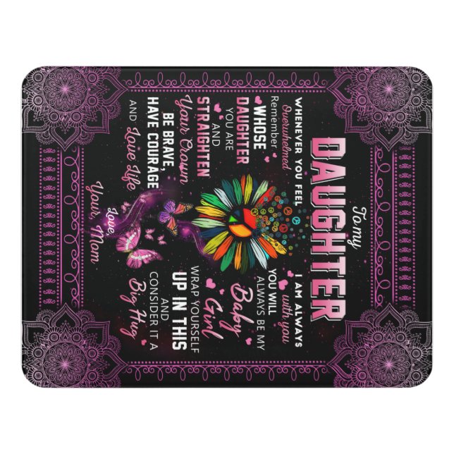 Personalized To My Daughter Door Sign (Contemporary Front)