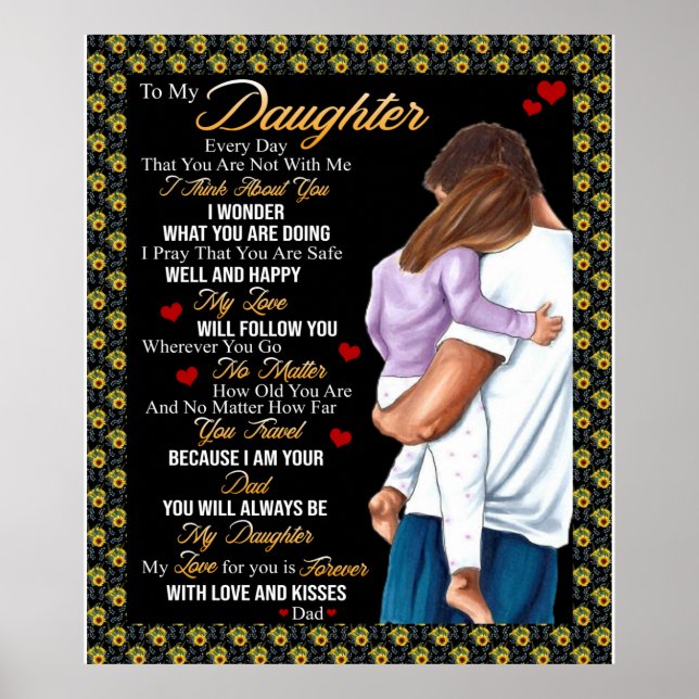 Personalized To My Daughter From Dad Blanket Poster (Front)