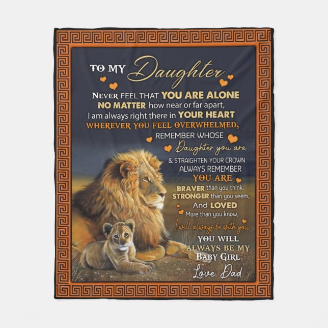 Personalized To My Daughter From Dad, Fleece Blanket (Front)