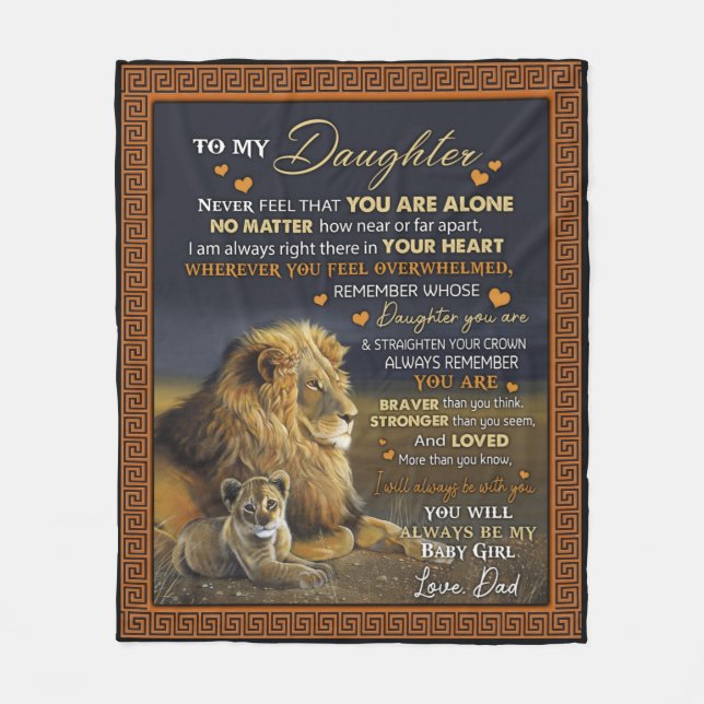 Personalized To My Daughter From Dad Fleece Blanket (Front)
