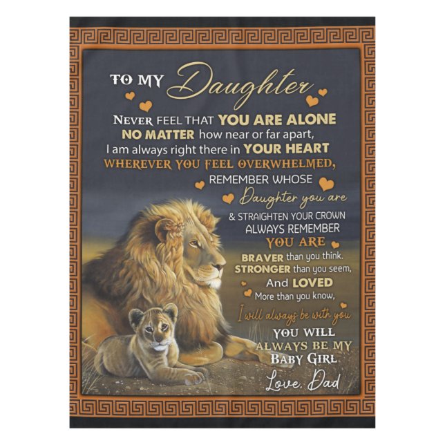 Personalized To My Daughter From Dad, Tablecloth (Front)