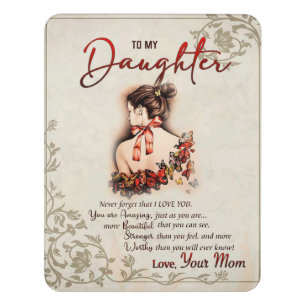 Personalized To My Daughter From Mom Butterfly Bla Door Sign