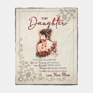 Personalized To My Daughter From Mom Butterfly Bla Fleece Blanket