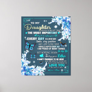 Personalized To My Daughter From Mom Butterfly Canvas Print
