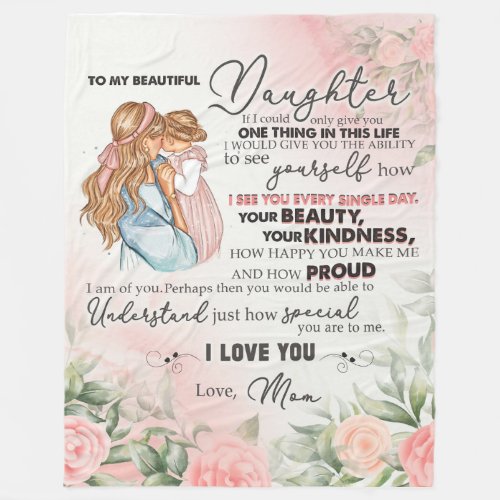 Personalized To My Daughter From Mom Fleece Blanket