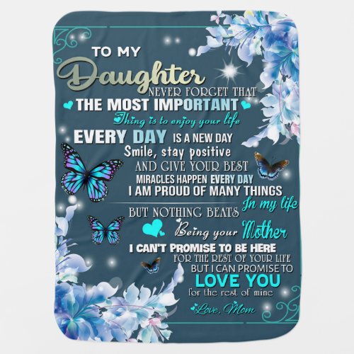 Personalized To My Daughter From Mom Gift Idea Baby Blanket