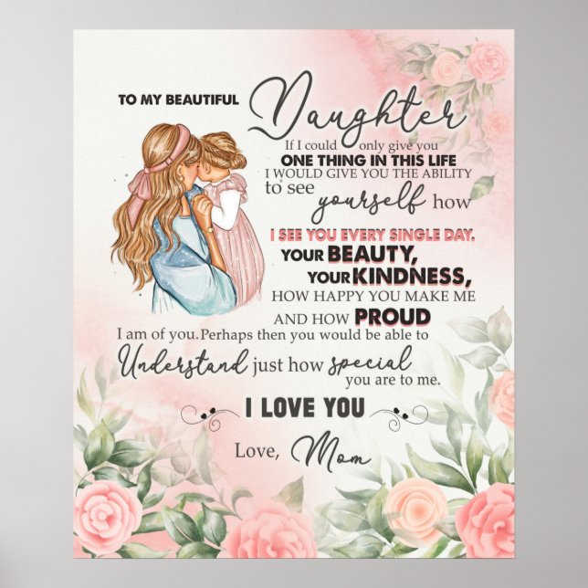 Personalized To My Daughter From Mom Poster (Front)