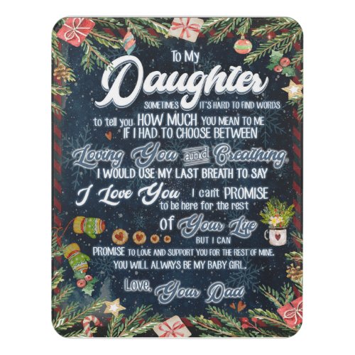 Personalized To My Daughter From Your Dad Blanket Door Sign