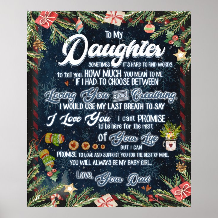 Personalized To My Daughter From Your Dad Blanket Poster Zazzle
