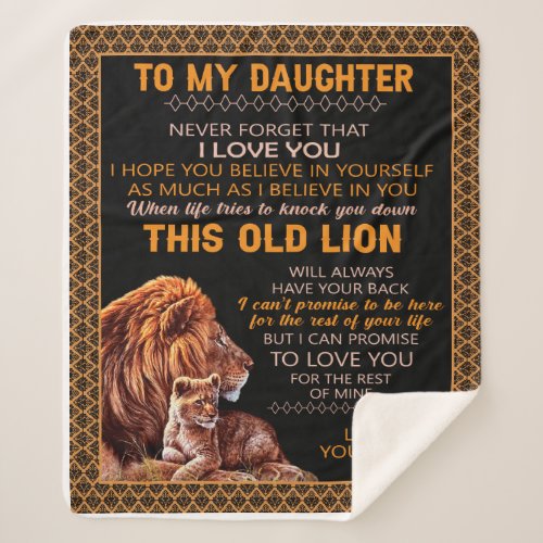 Personalized To My Daughter Lion Blanket