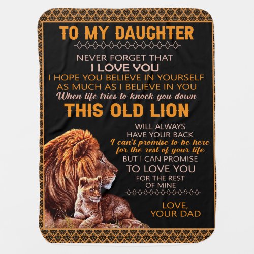 Personalized To My Daughter Lion Blanket