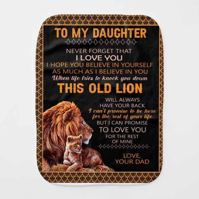 Personalized To My Daughter Lion Blanket (Front)