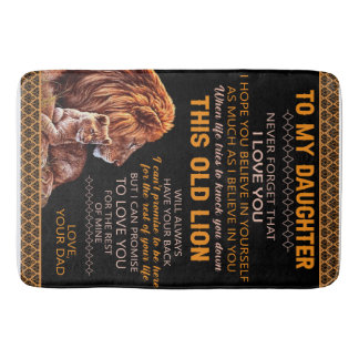 Personalized To My Daughter Lion Blanket Bath Mat