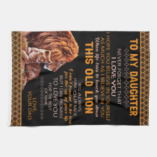 Personalized To My Daughter Lion Blanket Kitchen Towel