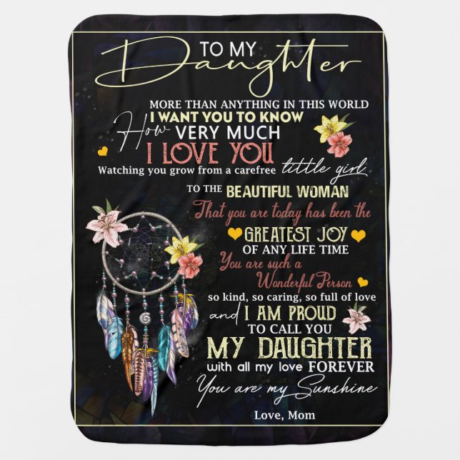Personalized To My Daughter Love From Mom Baby Blanket (Front)