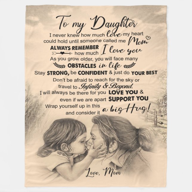 Personalized To My Daughter, Love From Mom Blanket (Front)