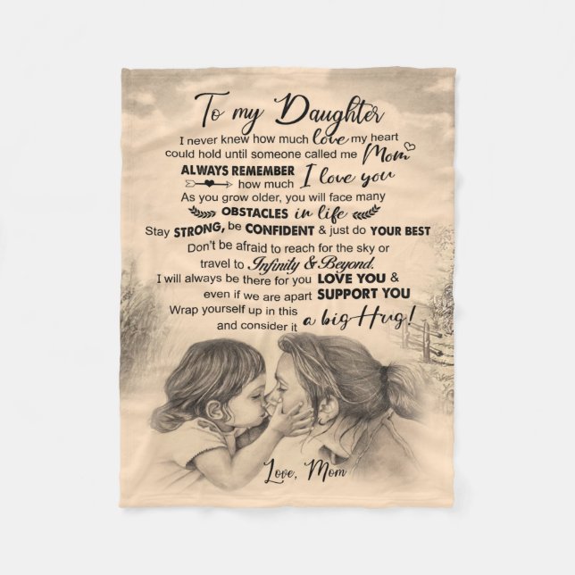 Personalized To My Daughter, Love From Mom Blanket (Front)