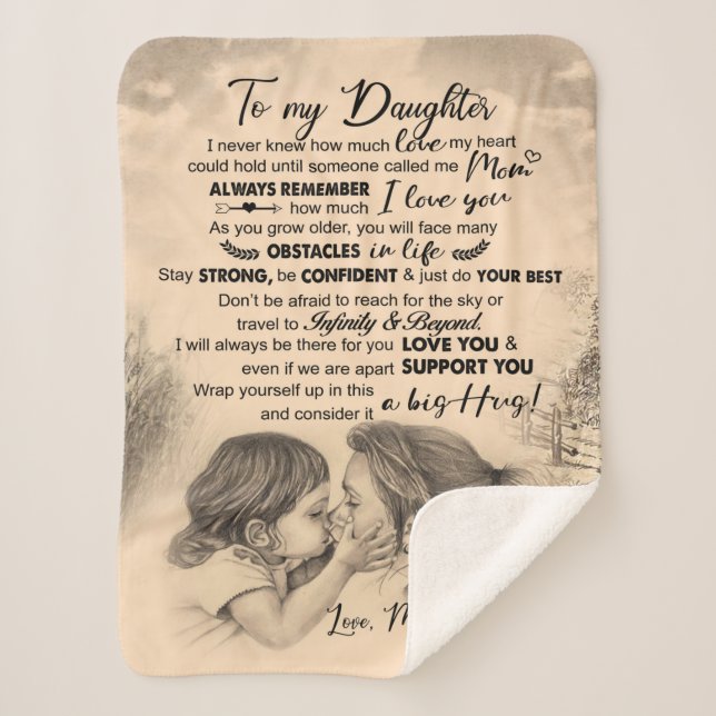 Personalized To My Daughter, Love From Mom Blanket (Front)