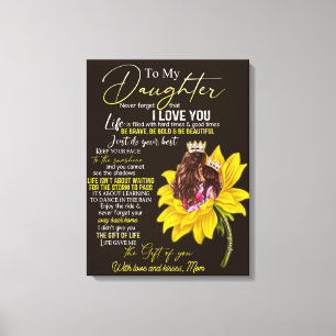 Personalized To My Daughter Love From Mom Sunflowe Canvas Print
