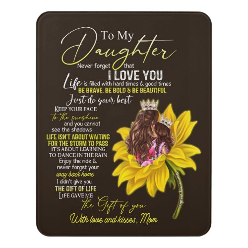 Personalized To My Daughter Love From Mom Sunflowe Door Sign