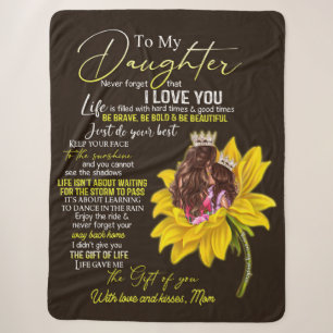 Personalized To My Daughter Love From Mom Sunflowe Sherpa Blanket