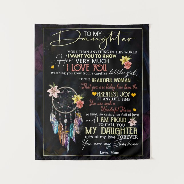 Personalized To My Daughter, Love From Mom Tapestry (Front)