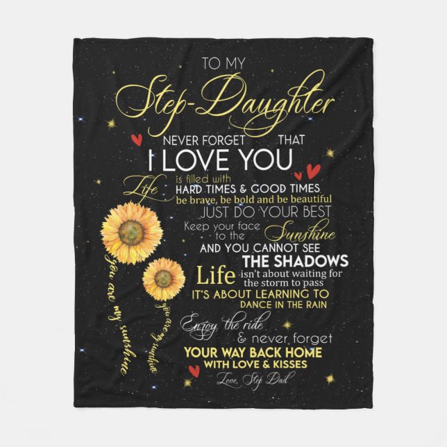 Personalized To My Daughter, Love Gifts Fleece Blanket (Front)