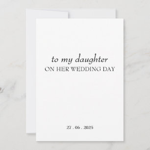 Personalized "To My Daughter" ON HER Wedding Day  Invitation