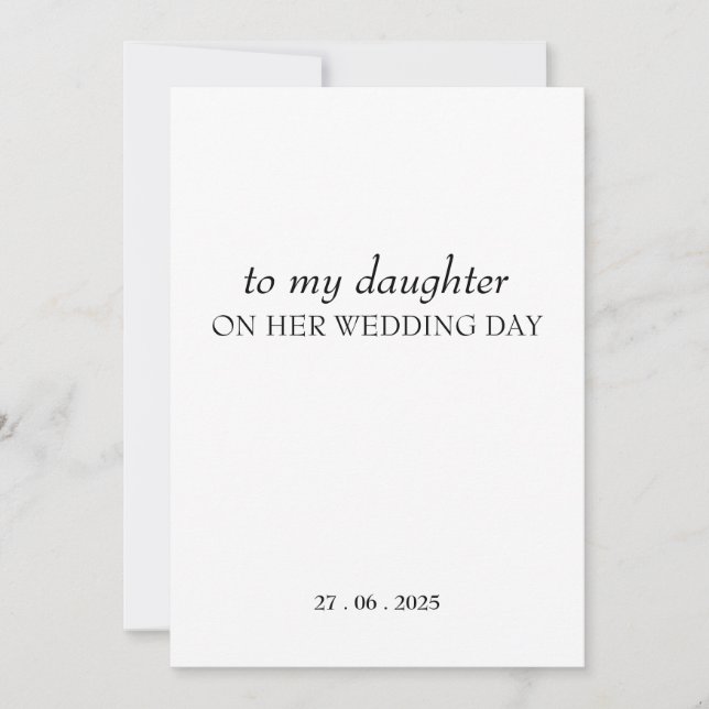 Personalized "To My Daughter" ON HER Wedding Day  Invitation (Front)