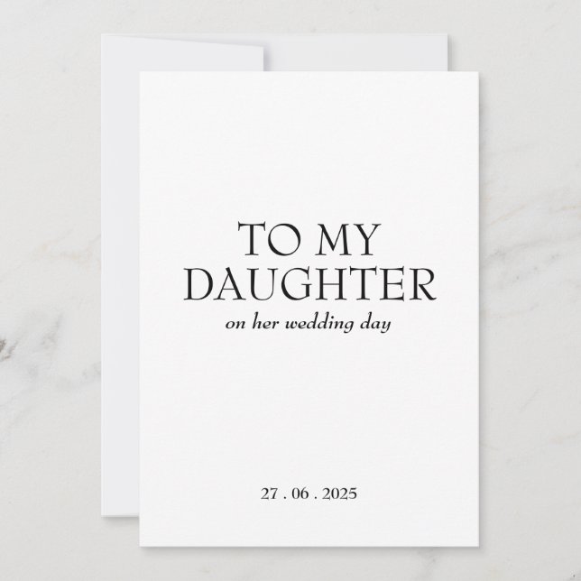 Personalized "To My Daughter" ON HER Wedding Day  Thank You Card (Front)