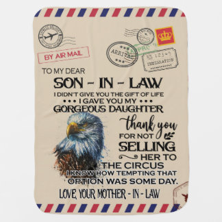 Personalized To My Dear Son-In-Law Letter From Mom Baby Blanket
