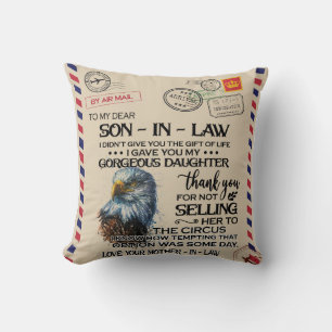 Personalized To My Dear Son-In-Law Letter Throw Pillow