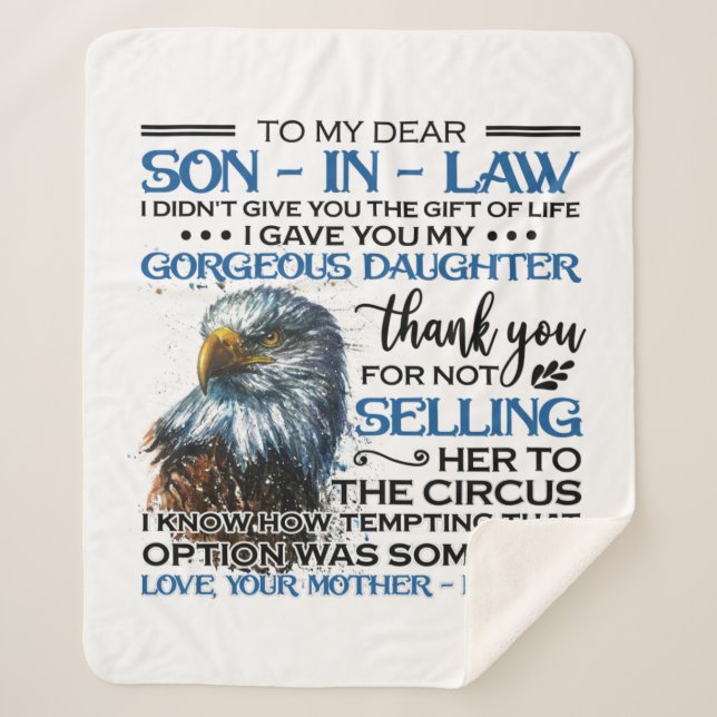 Personalized To My Dear Son In Law Sherpa Blanket (Front)