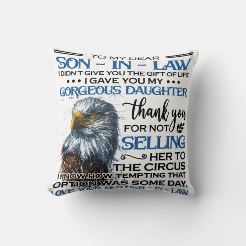 Personalized To My Dear Son In Law Throw Pillow