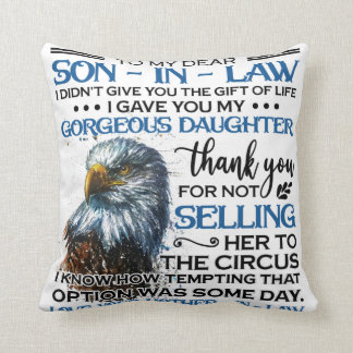 Personalized To My Dear Son In Law Throw Pillow