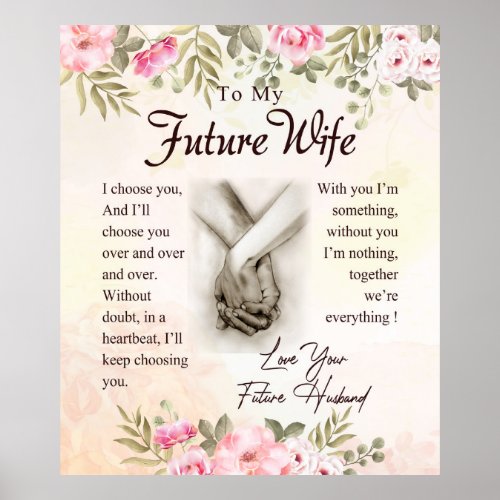 Personalized To My Future Wife Blanket Poster