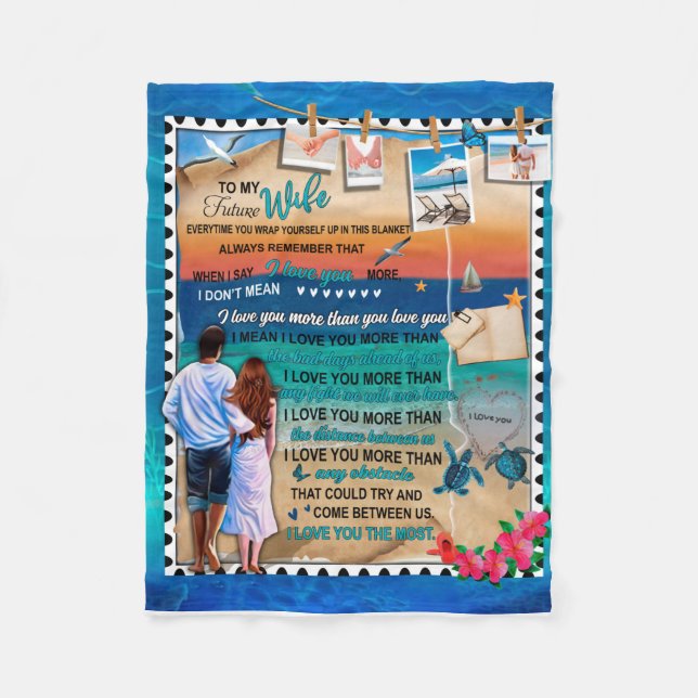 Personalized To My Future Wife From Husband Fleece Blanket (Front)