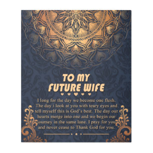 Personalized To My Future Wife Thank God Gift Metal Print