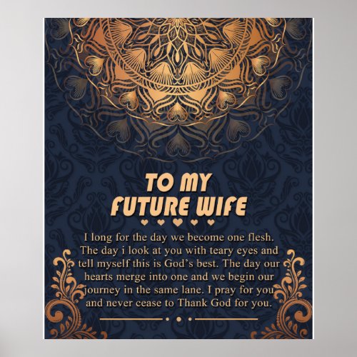 Personalized To My Future Wife Thank God Gift Poster