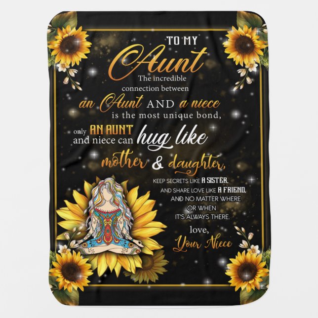 Personalized To My Gorgeous Aunt Sunflower Blanket (Front)