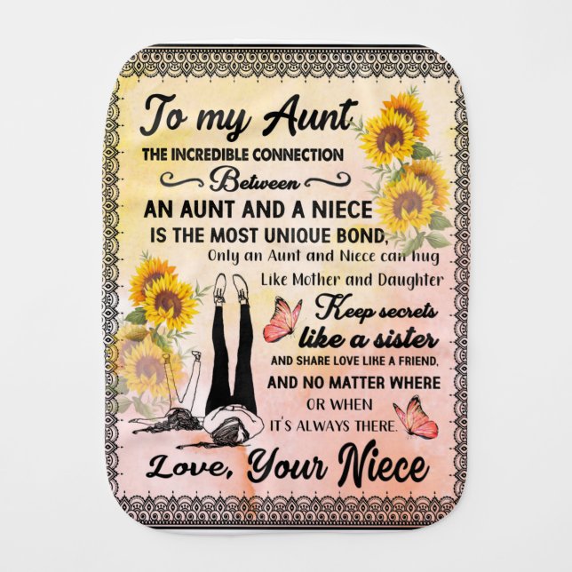 Personalized To My Gorgeous Aunt Sunflower Blanket (Front)