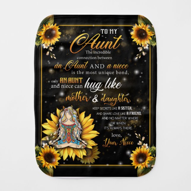 Personalized To My Gorgeous Aunt Sunflower Blanket (Front)