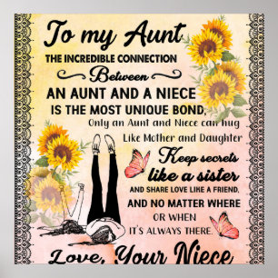 Personalized To My Gorgeous Aunt Sunflower Blanket Poster