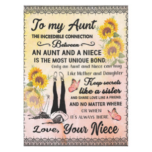 Personalized To My Gorgeous Aunt Sunflower Blanket Tablecloth